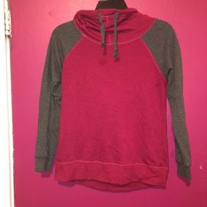 Burgundy grey hoodie